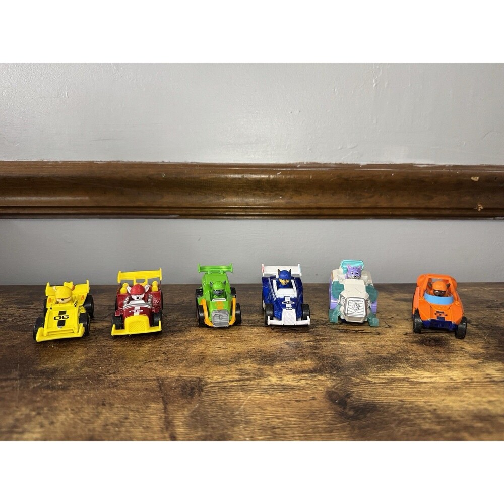 Lot Of 6 Paw Patrol Diecast Cars - Rubble, Marshall, Rocky, Chase, Everest, Zuma